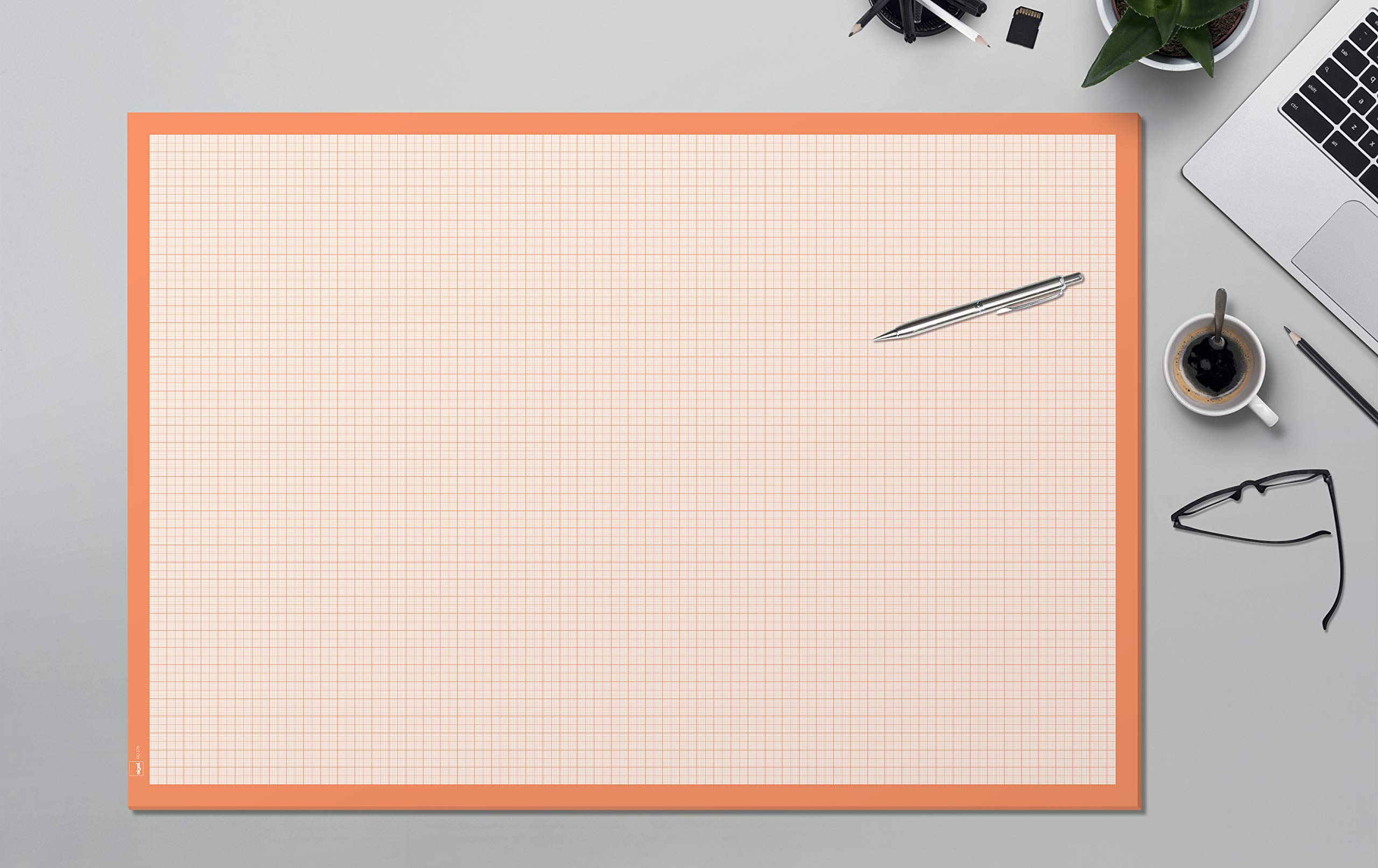 SIGEL HO270 Lot de 5 sous-mains en papier à déchirer - Format A2 - Extra large - Orange - 30 feuilles - En papier durable