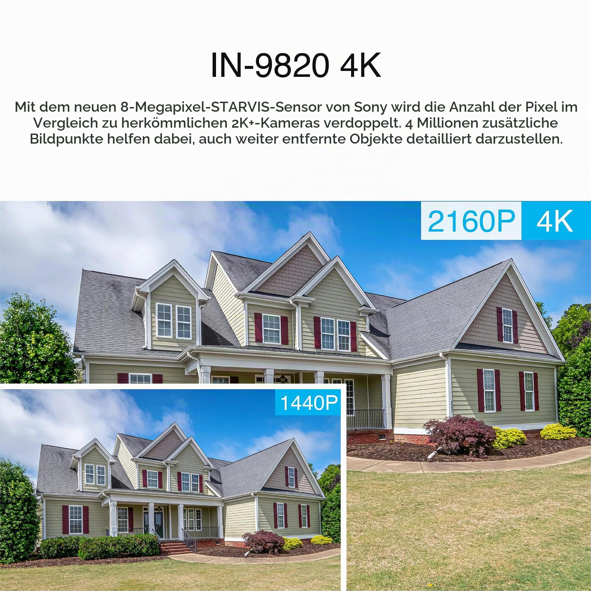 INSTAR IN-9820 4K Überwachungskamera Außen weiß, WLAN/LAN/PoE, PTZ 5X Zoom, HomeKit Kamera, intelligente Personenerkennung, Nachtsicht, 2-Wege-Audio, PIR, WPA3, NDAA/TAA