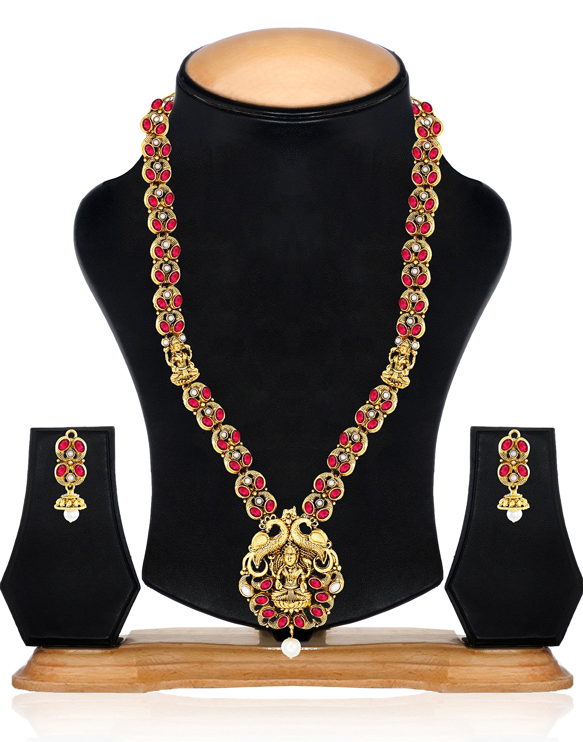Vintage Tone Goddess Temple Necklace Set Women