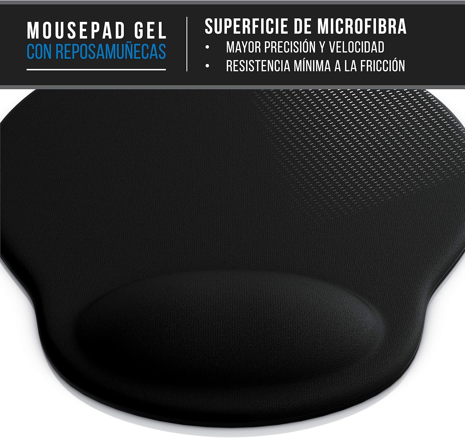 Mouse Mat BLACK ANTI-SLIP COMFORT MOUSE PAD MAT WITH GEL FOAM REST WRIST SUPPORT FOR PC LAPTOP - Image 5