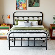 14Inch Metal Bed Frame, Twin Size Bed Frame with Storage Space,Heavy Duty Sturdy Mattress Foundation,Easy Assembly,No Box Spring Needed, Black