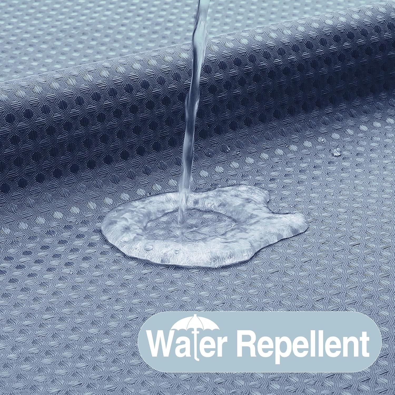 Colorful Star Waffle Weave No Hook Shower Curtain with Snap in Liner (72'' x 75'', Moonlight Blue), and 1pc Extra Replacement Fabric Liner (71" x 53", White)