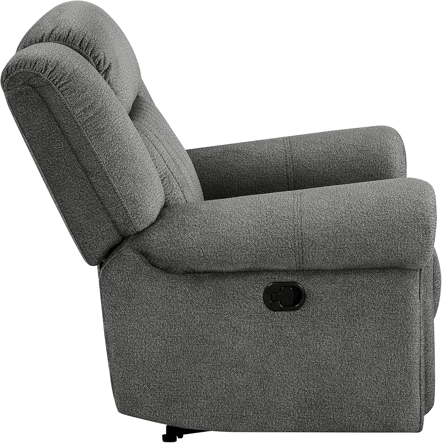 Lexicon Manual Reclining Sofa, Microfiber Recliner Sofa with Rolled Arm, Nailhead Trim, Double Reclining RV Couch for Living Room, Home Theater Seating, 89''W Couch, Charcoal