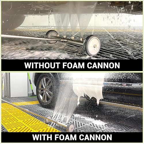 Miniatura 5 de M MINGLE Accesorio para lavadora a presión del tren de rodaje, potente lavadora de 16 pulgadas para debajo del automóvil con cañón de espuma y