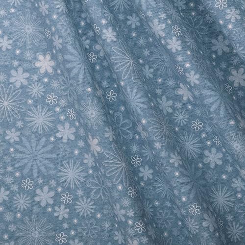 Miniatura 2 de Mook Fabrics Franela floral, corte azul camafeo por yarda