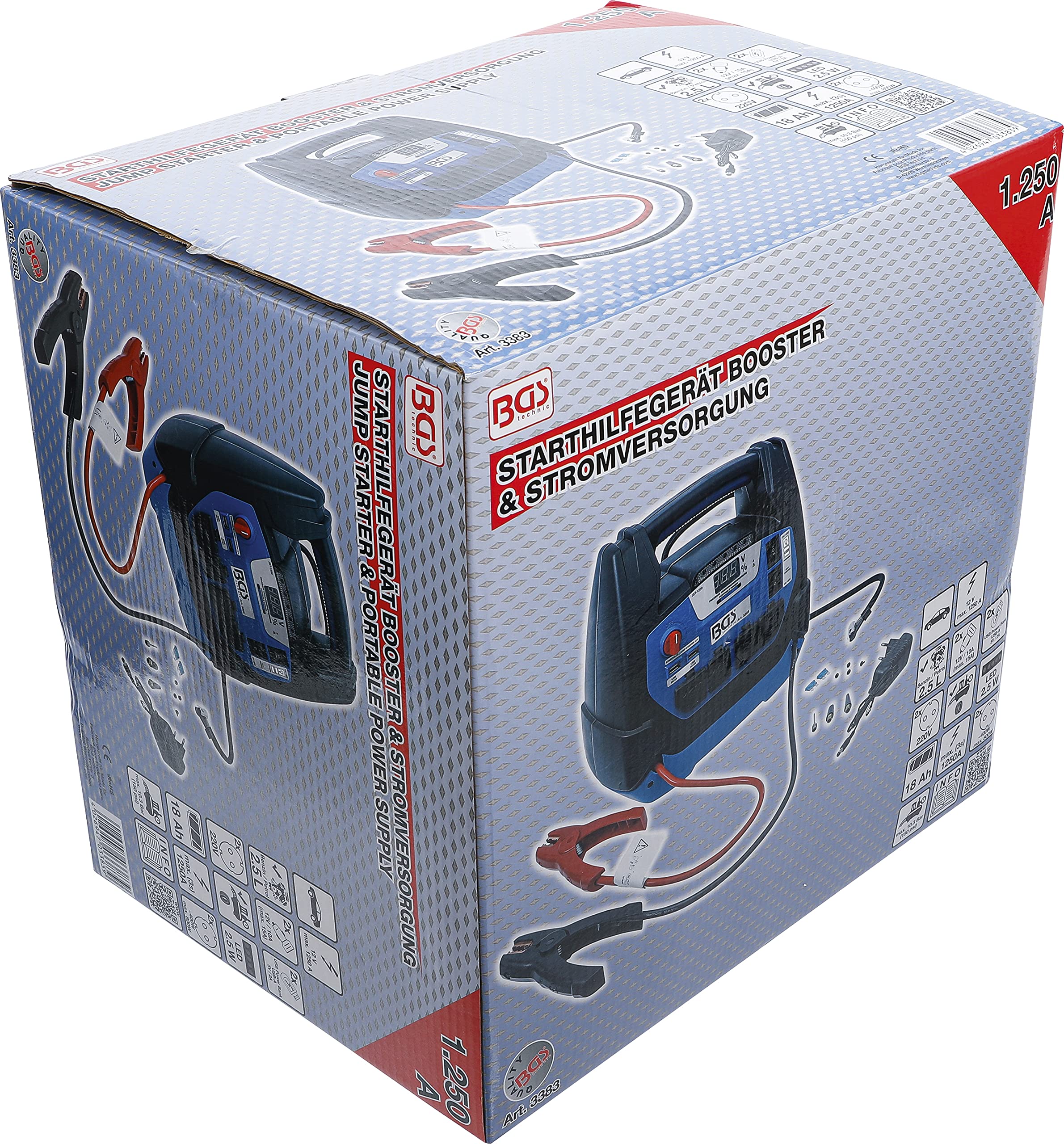 BGS 3383 | Multifunktions-Starthilfegerät & Mobile Stromversorgung | 5-in-1 | 18 Ah | Starthilfe Powerbank, Tragbare Auto Batterie Booster