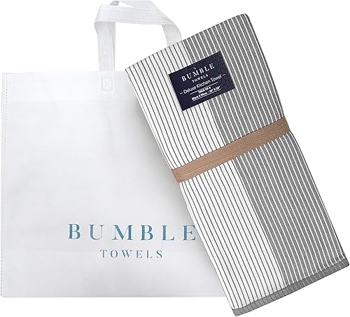 Miniatura 5 de Bumble Towels - Toallas de cocina prémium 20 x 28pulgadas 6 unidades grandes algodón y tejido de rizo plano altamente absorbentes con lazo para