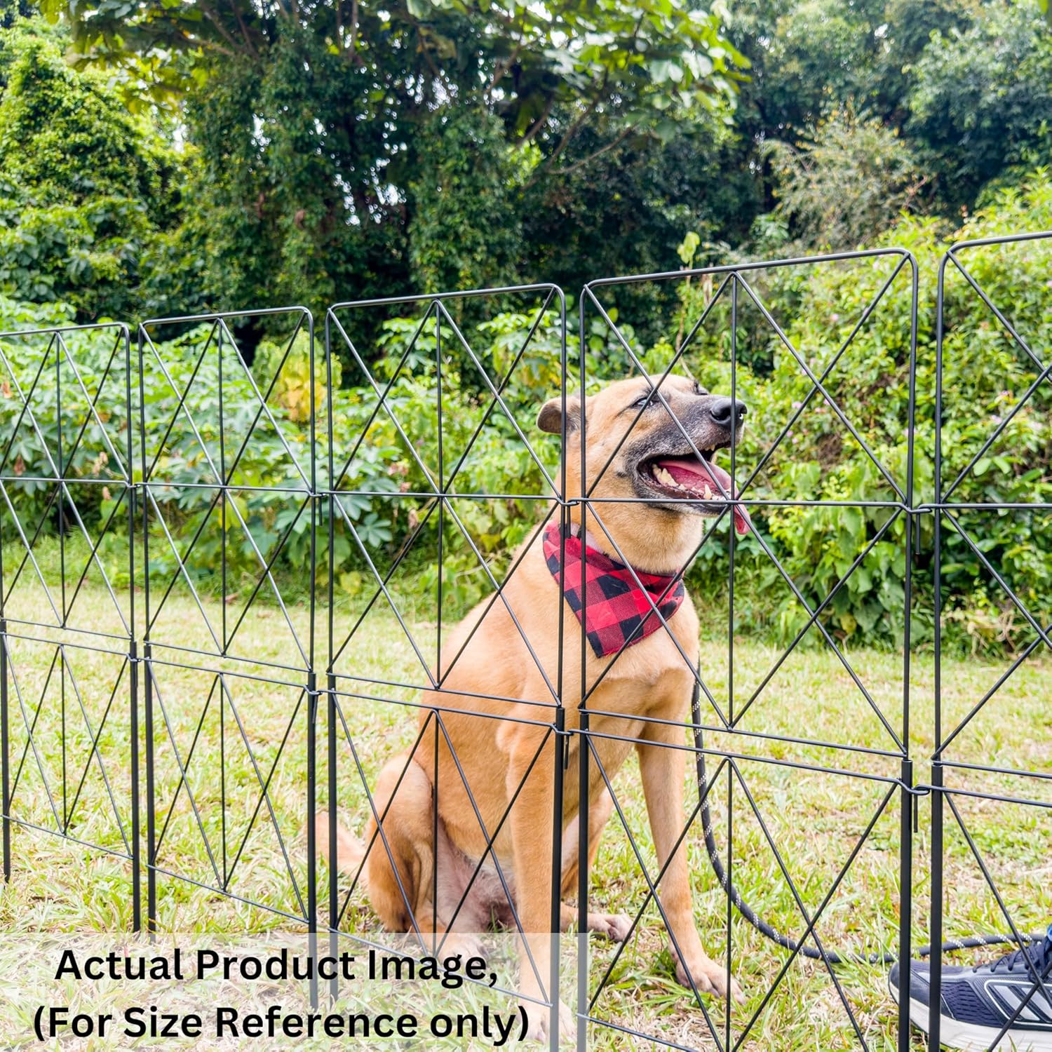 ShopLaLa Decorative Garden Fences (10 Panels) 12.5in(L) x 31in(H) Rustproof Black Metal Wire Fencing Animal Barrier for Dogs, Diamond Flower Bed Edging for Landscape Yard Gates Fences Tall Large Decor
