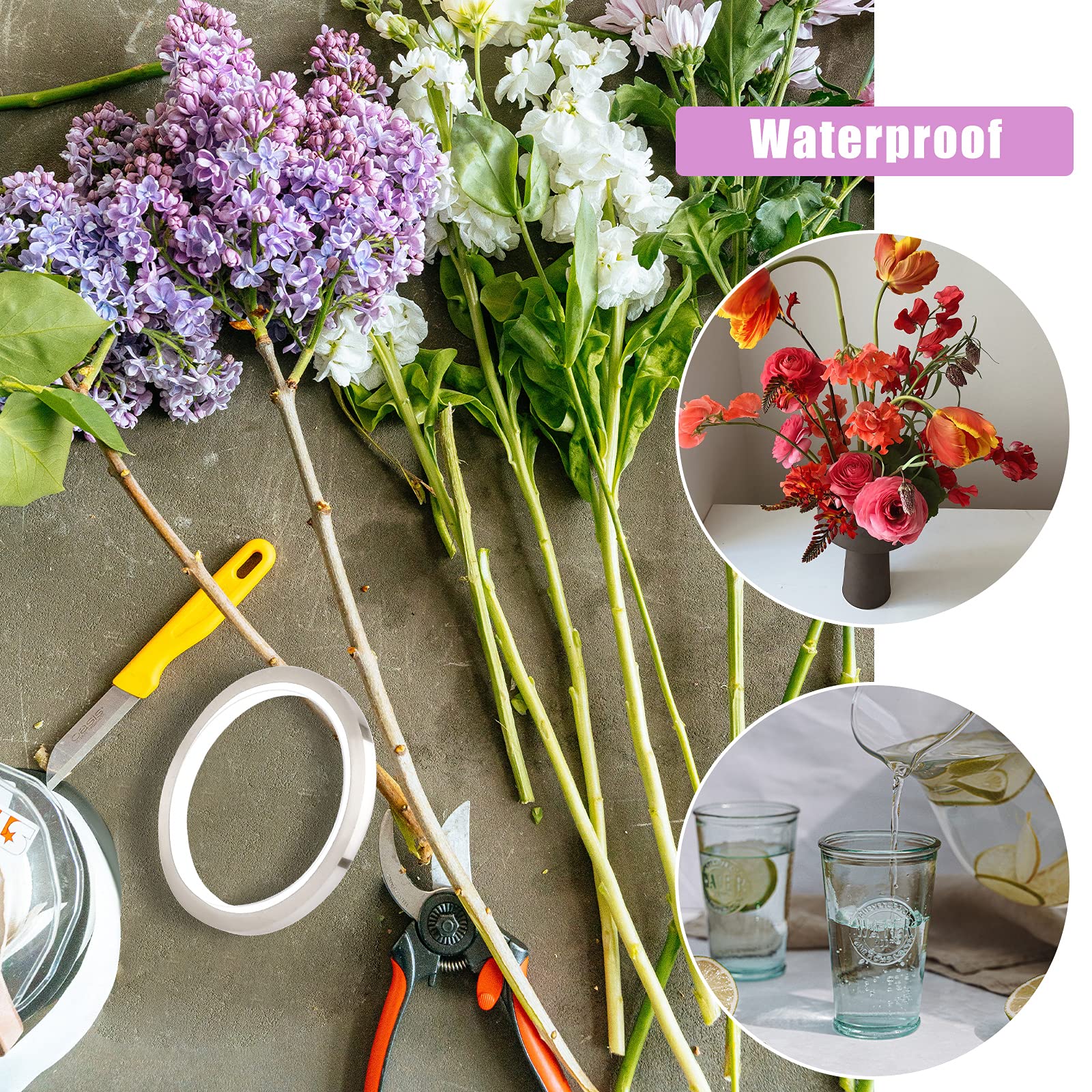 Lot De 24 Rouleaux De Ruban Adhésif Floral De 1,27 Cm X 27,7 M Pour