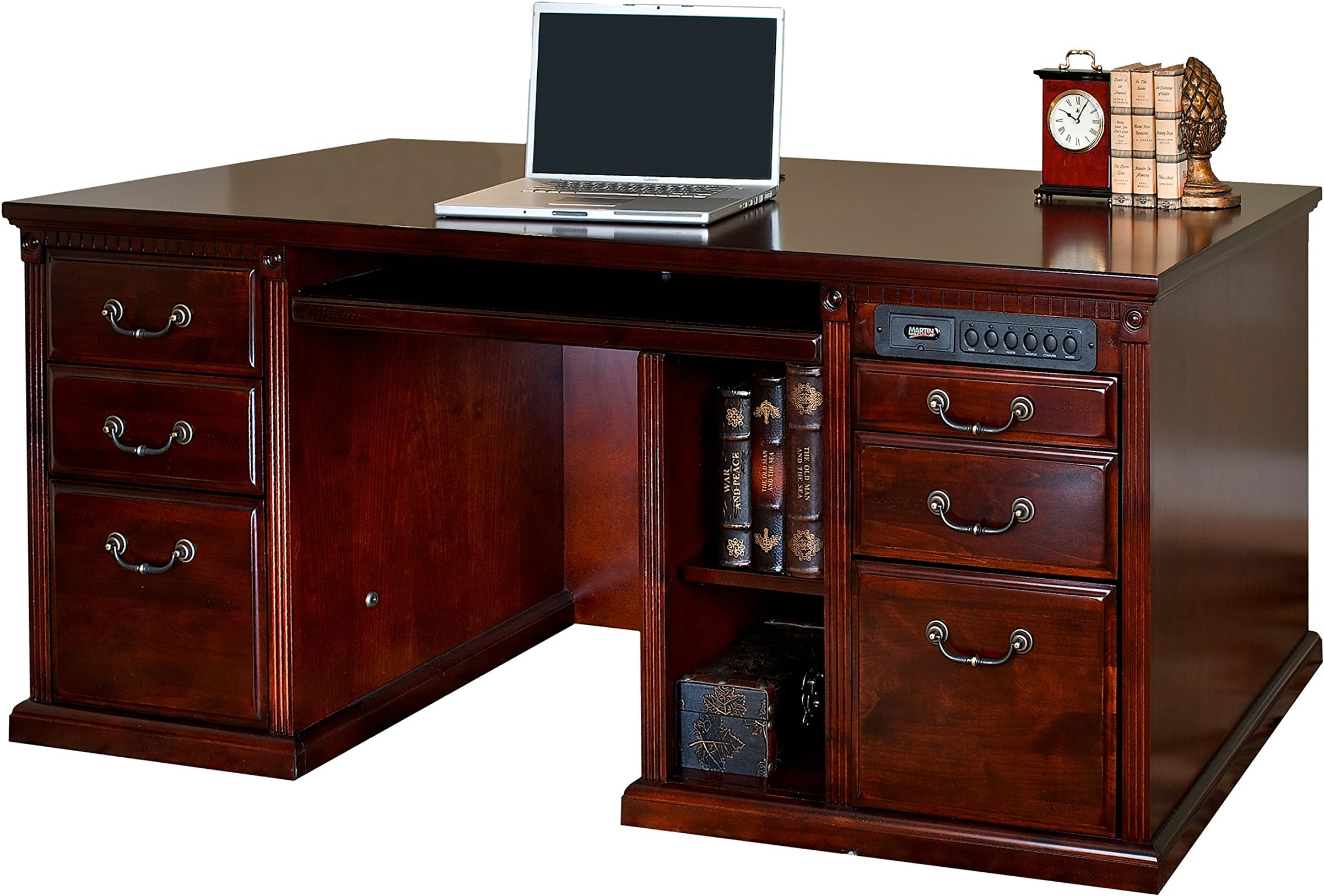 Martin Furniture Huntington Club Office Double Pedestal Computer Desk