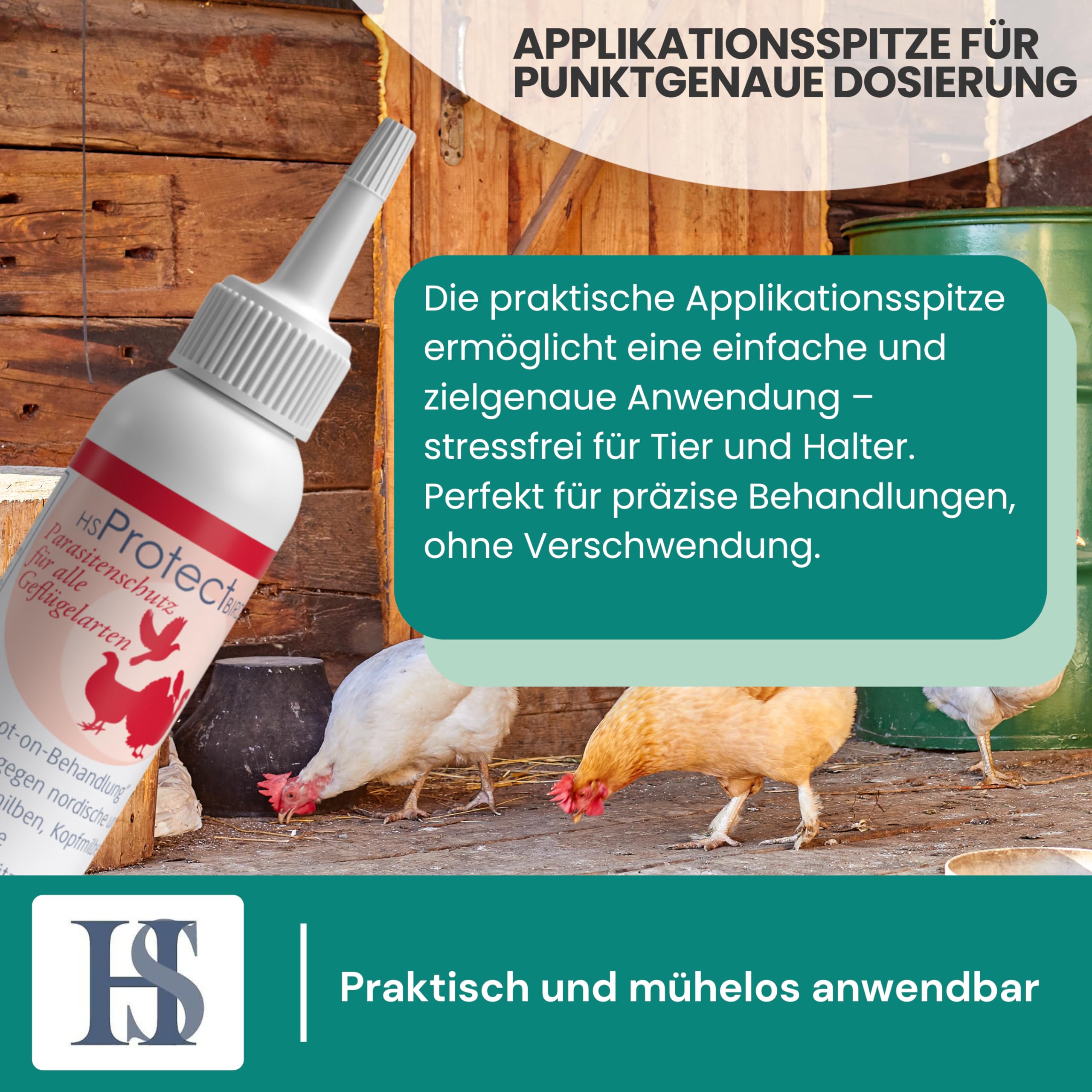 HS Spot on Bird – Pflegemittel für Vögel und Geflügel zur Vorbeugung gegen rote Vogelmilben, nordische Geflügelmilben, Federlinge, Kalkbeine etc. – 100 ml