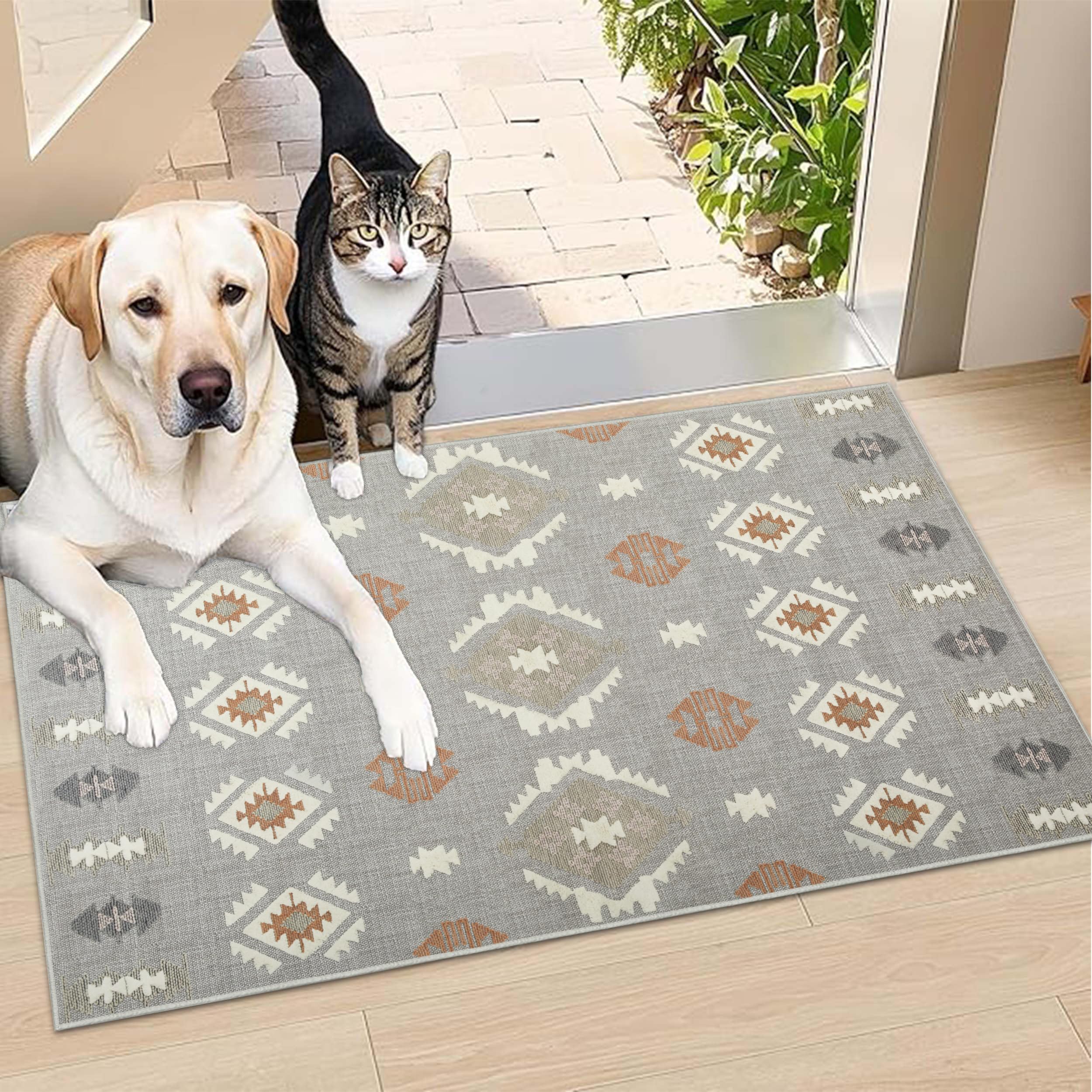 BedLooms Door Mat Indoor & Outdoor 40x60 cm – Non Slip Heavy Duty muddy mats for dogs UK – Stylish & Printed Welcome Front Doormat – Dirt Trapper Kitchen Floor Mat Inside & Outside Doormats, Nova