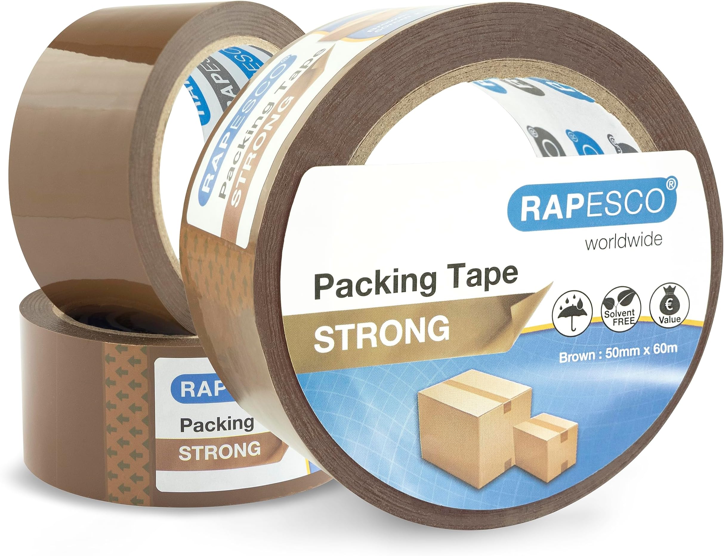 6 Rouleaux De Ruban Adhésif Marron Pour Emballage 48 Mm X 66 M | Sans