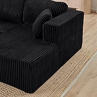 Vista 4 de Modular Sectional Couches Sofa, U-Shape L-Shaped Convertible Sleeper Sofa Bed, Cloud Couch Sectional for Living Room Bedroom Apartment Black - 5 Seat