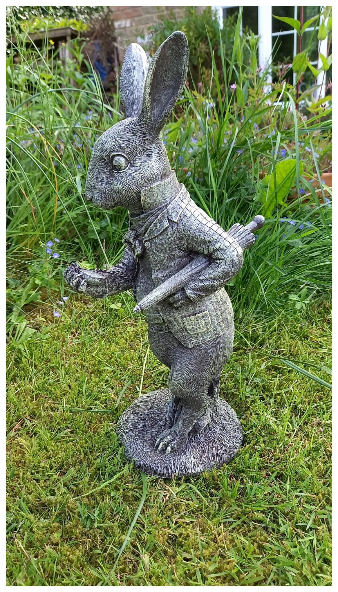 Inspirational Gifting White Rabbit Garden Sculpture Decoration Ornament from B&Q