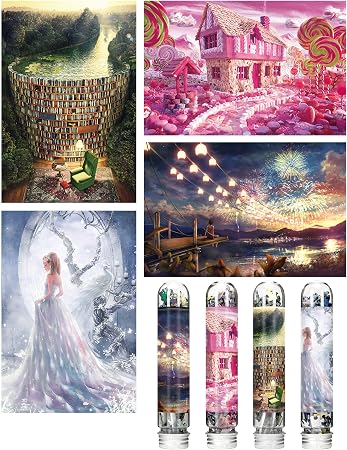 Mini-Puzzle Set Für Erwachsene – 3 X 150 Teile Sakura Schloss, Ukiyoe & Pfirsichblüte, Inkl. Staffelei