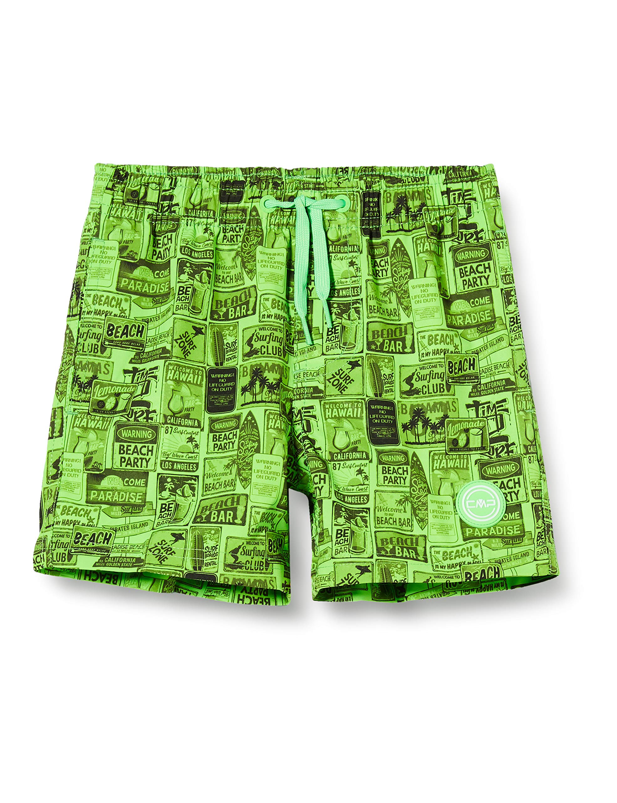 CMP Logo 30r9284 Boys' Swimming Shorts, boys, Swimming Shorts, 30R9284, Fluo Nero, 116 (EU)