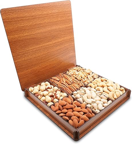 Miniatura 3 de Regalo de cumpleaños para papá, bandeja surtida gourmet de frutos secos, canasta, cumpleaños familiar, caja de regalo de alimentos surtidos,