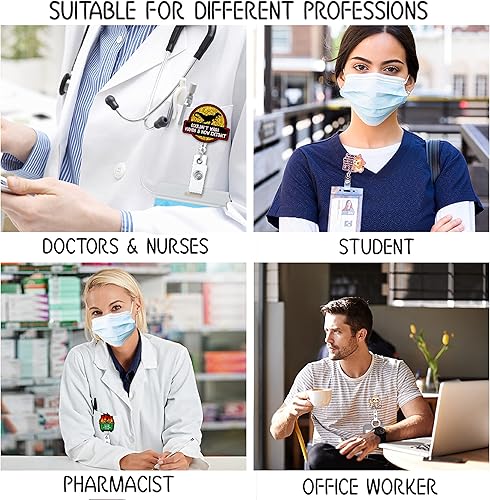 Miniatura 5 de ZBCFSCSB Wee Woo - Carrete de insignia con clip de tiburón de metal, etiqueta de identificación de trabajo de laboratorio de hospital, regalo de