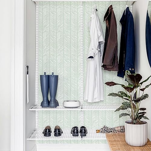 Miniatura 6 de MelunMer Papel tapiz moderno para despegar y pegar, papel de contacto bohemio para gabinetes, línea de papel de contacto a rayas, autoadhesivo,