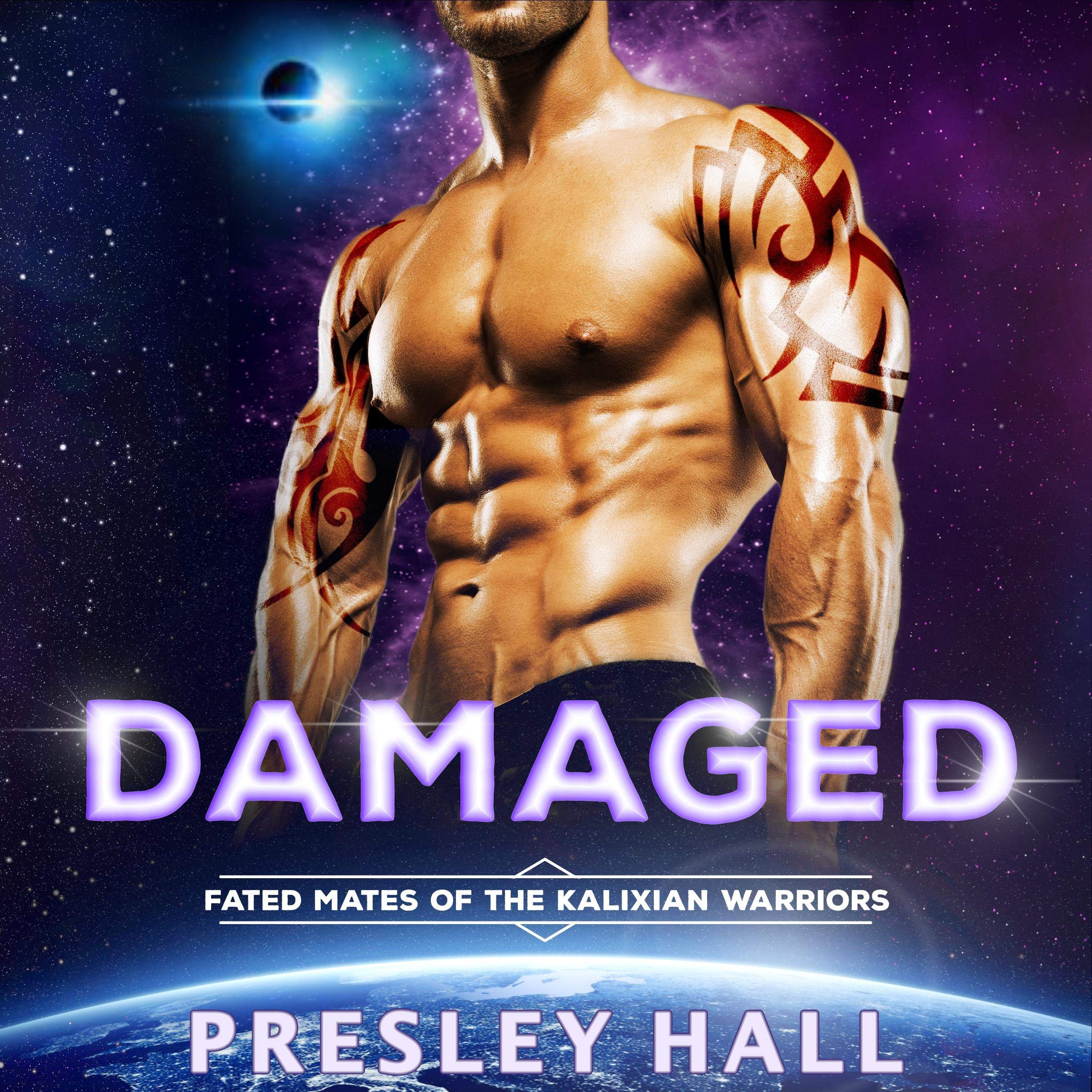 Cover art for Damaged: A Sci-Fi Alien Romance (Fated Mates of the Kalixian Warriors, Book 7)