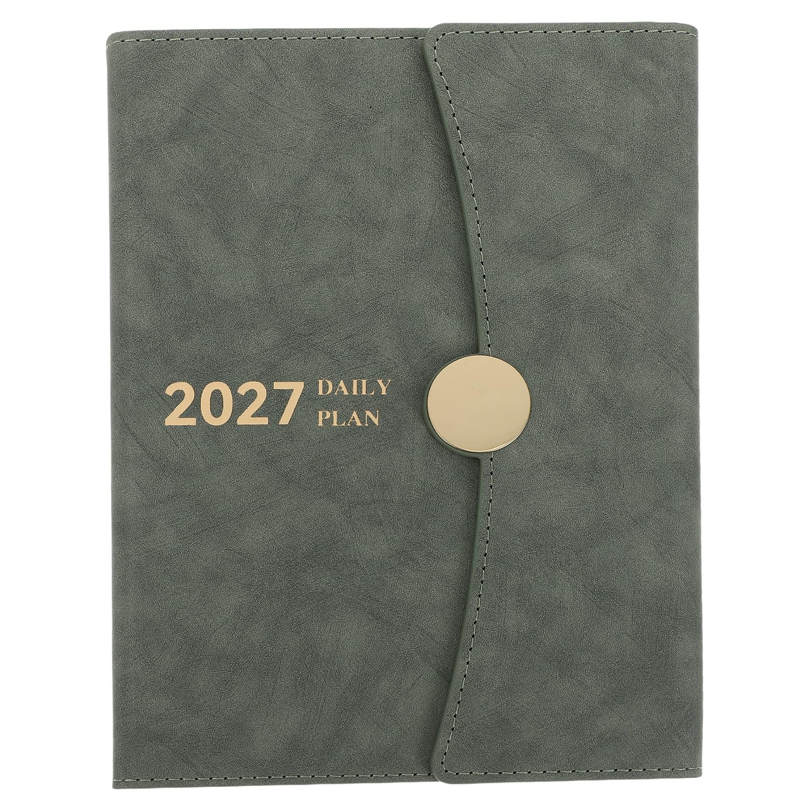 Zerodeko Planner Settimanale Portatile in Carta con Copertina in Pelle Pu Verde, Agenda Dettagliata per Lavoro e Business, Calendario Mensile e Pianificazione Annuale