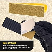 Vista 3 de Dura-Gold Micro hojas de papel de lija doradas de 1 x 4 pulgadas, grano 60 (caja de 30) - Parte trasera de gancho y bucle, carpintería para muebles