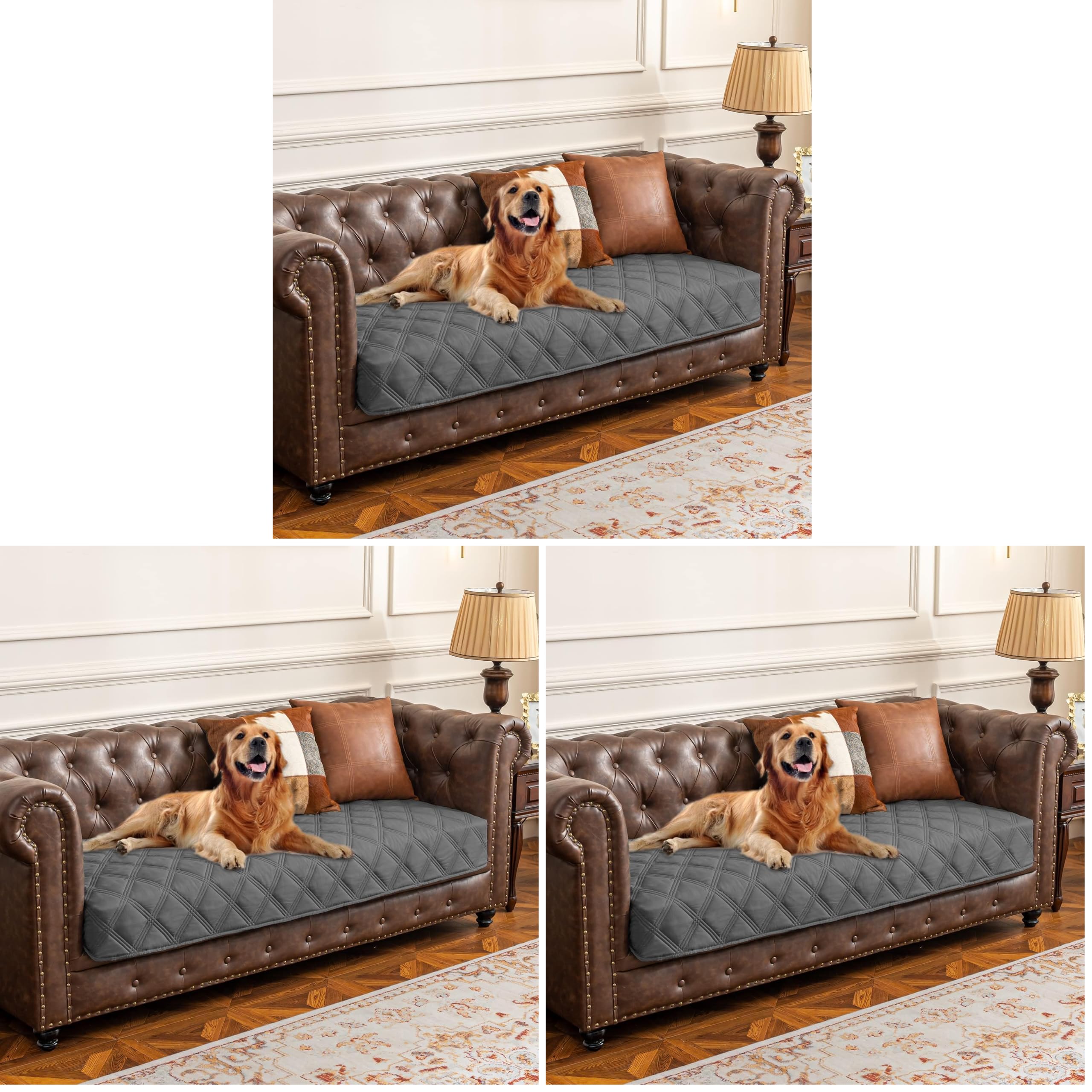 Ameritex Waterproof Dog Bed Cover Pet Blanket with Anti-Slip Back for Furniture Bed Couch Sofa (Pack of 3)