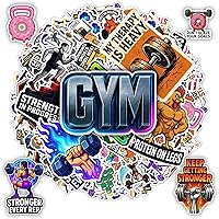 Vista 1 de Paquete de 100 calcomanías de gimnasio, calcomanías impermeables de vinilo para entrenamiento de fitness con citas motivacionales, levantamiento