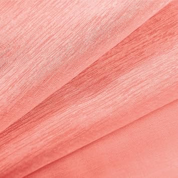 KOUFALL Coral Curtains 63 Inch Length for Girls Bedroom Decor 2 Panels Set Grommet Semi Voile Window Drapes Orange Coral Sheer Curtains for Living Room Kids Nursery Fall Decorations 52x63 Long