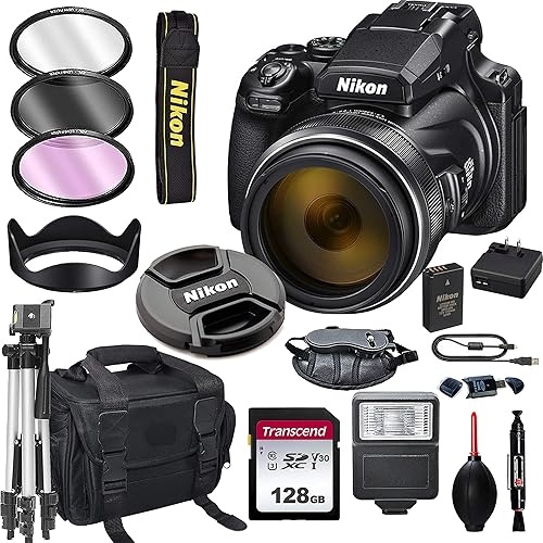 Miniatura 1 de Nikon COOLPIX P1000 16.7 Cámara digital + tarjeta de 128 GB, trípode, flash y más (paquete de 18 piezas) (renovado)