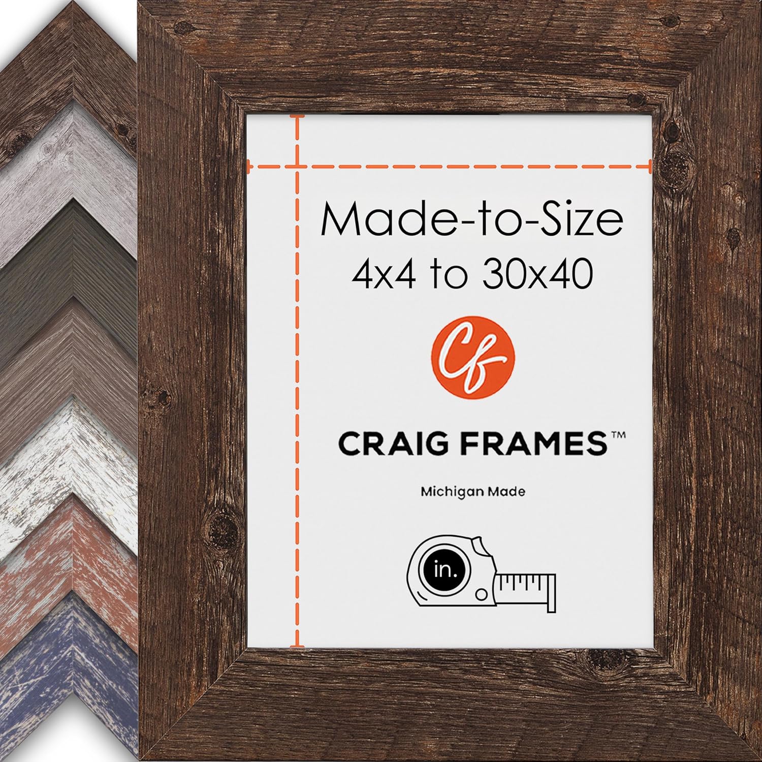 Craig Frames MadetoSize Custom Picture Frame, 4x4 to