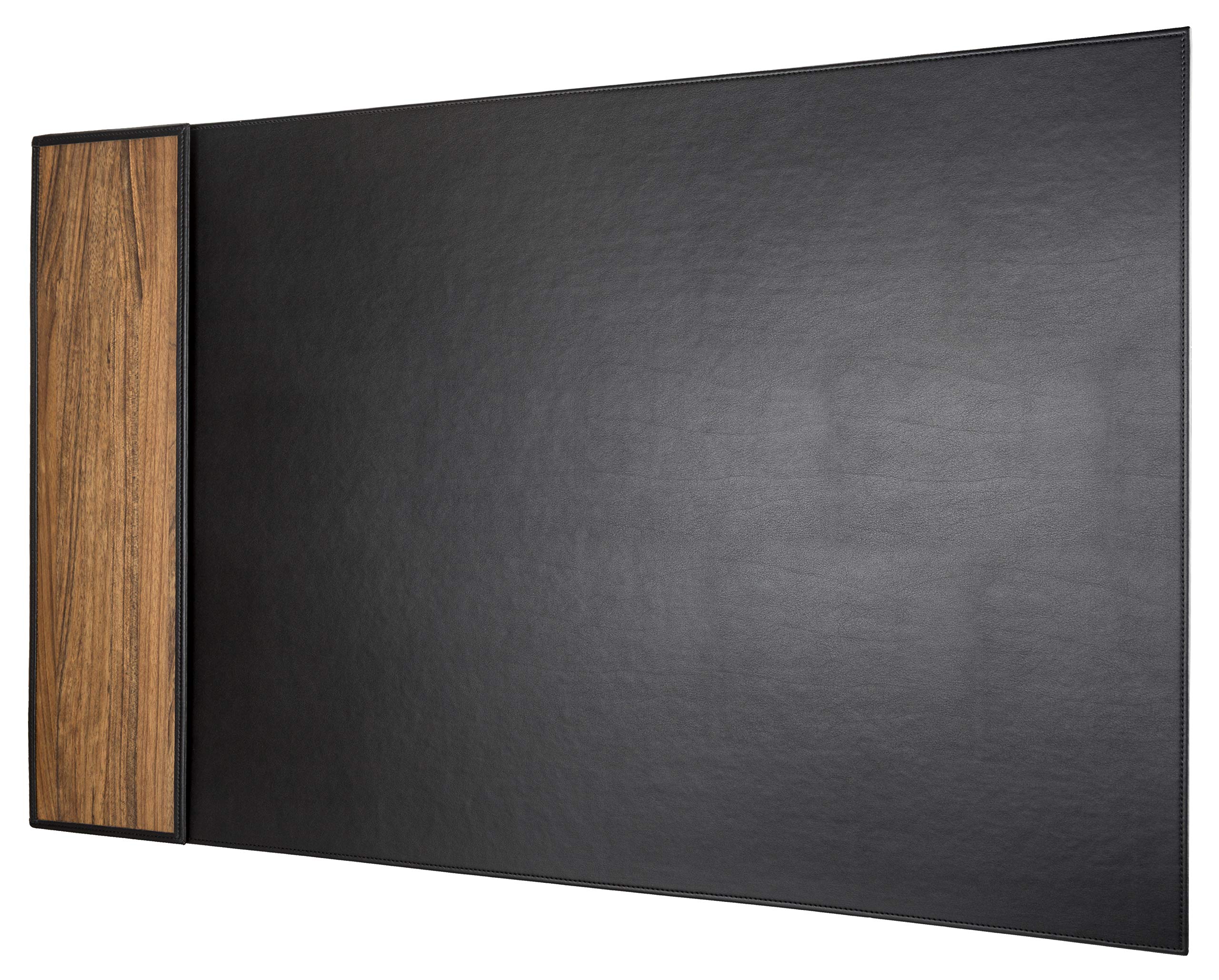 Sebastian Sturm Sebastian Sturm - Sottomano da scrivania "Amazaque", in vero legno e ecopelle, colore: Nero
