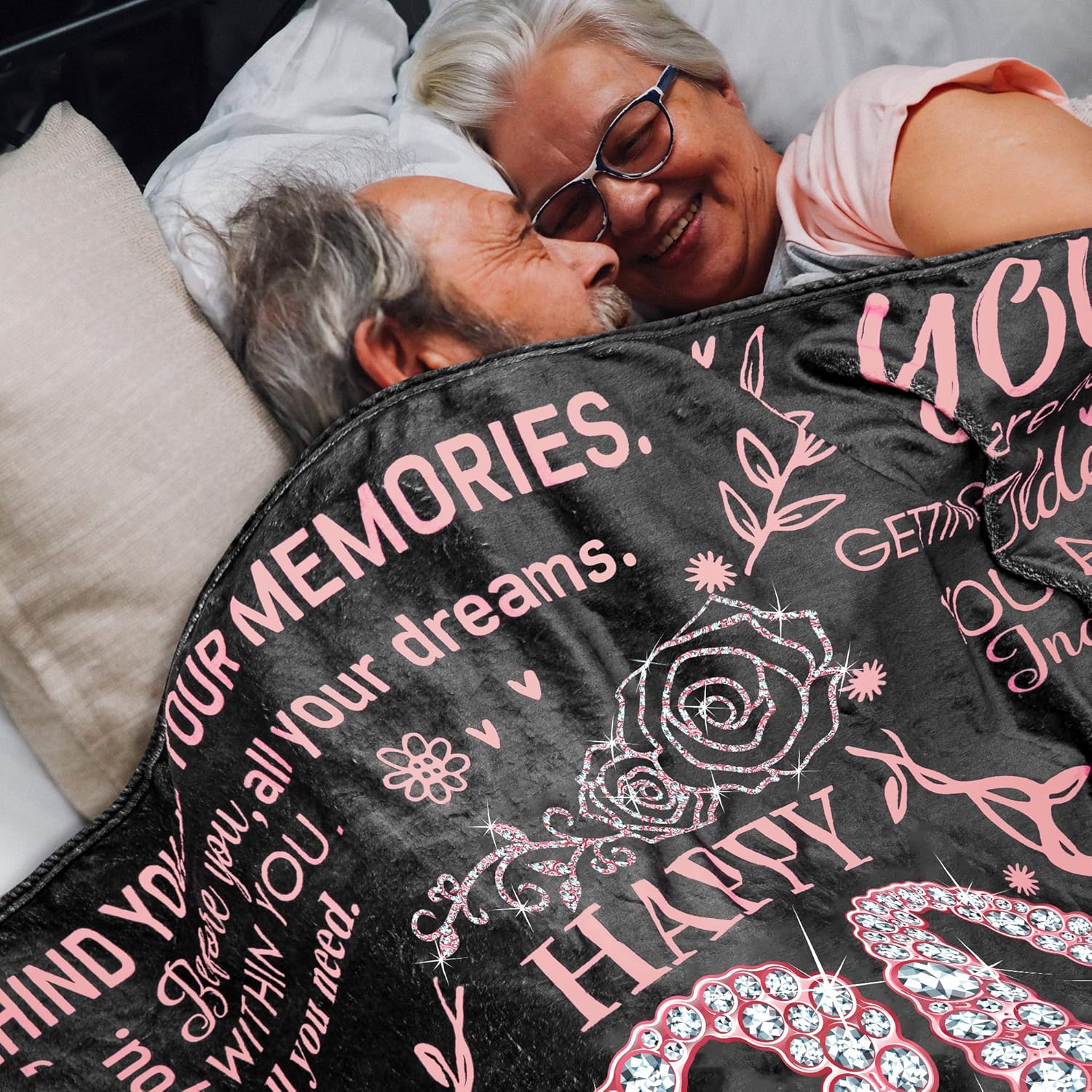 80th Birthday Gifts for Women - 80 Year Old Gifts for Grandma Nana Wife Mom - Soft Flannel Fleece Throw Blanket for Bed Sofa