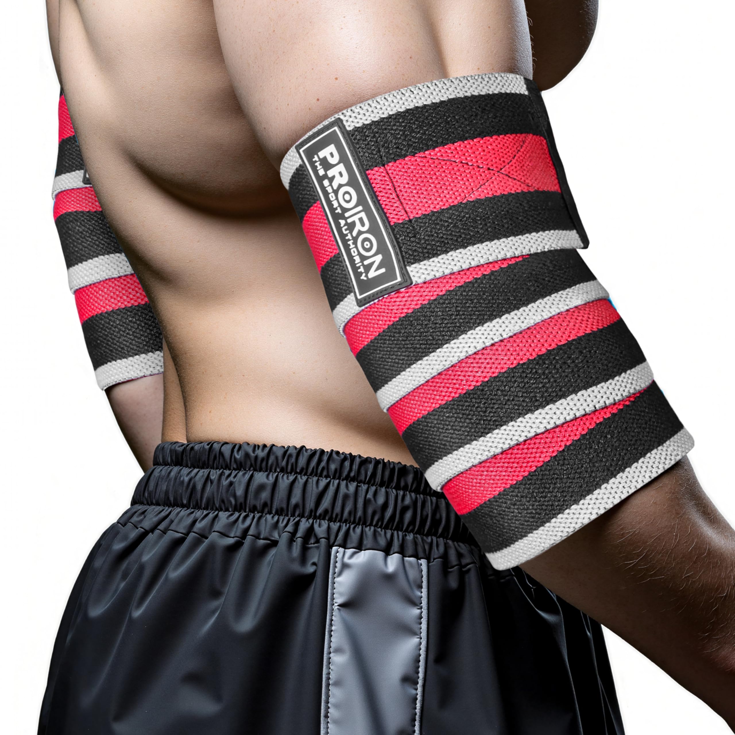 PROIRON Elbow Wraps for Weightlifting,Elastic Elbow Support Increases Stability of Joints, 40" Elbow Straps for Bench Press, Bent Row & Powerlifting for Men and Women - Pair (Phantom Red)