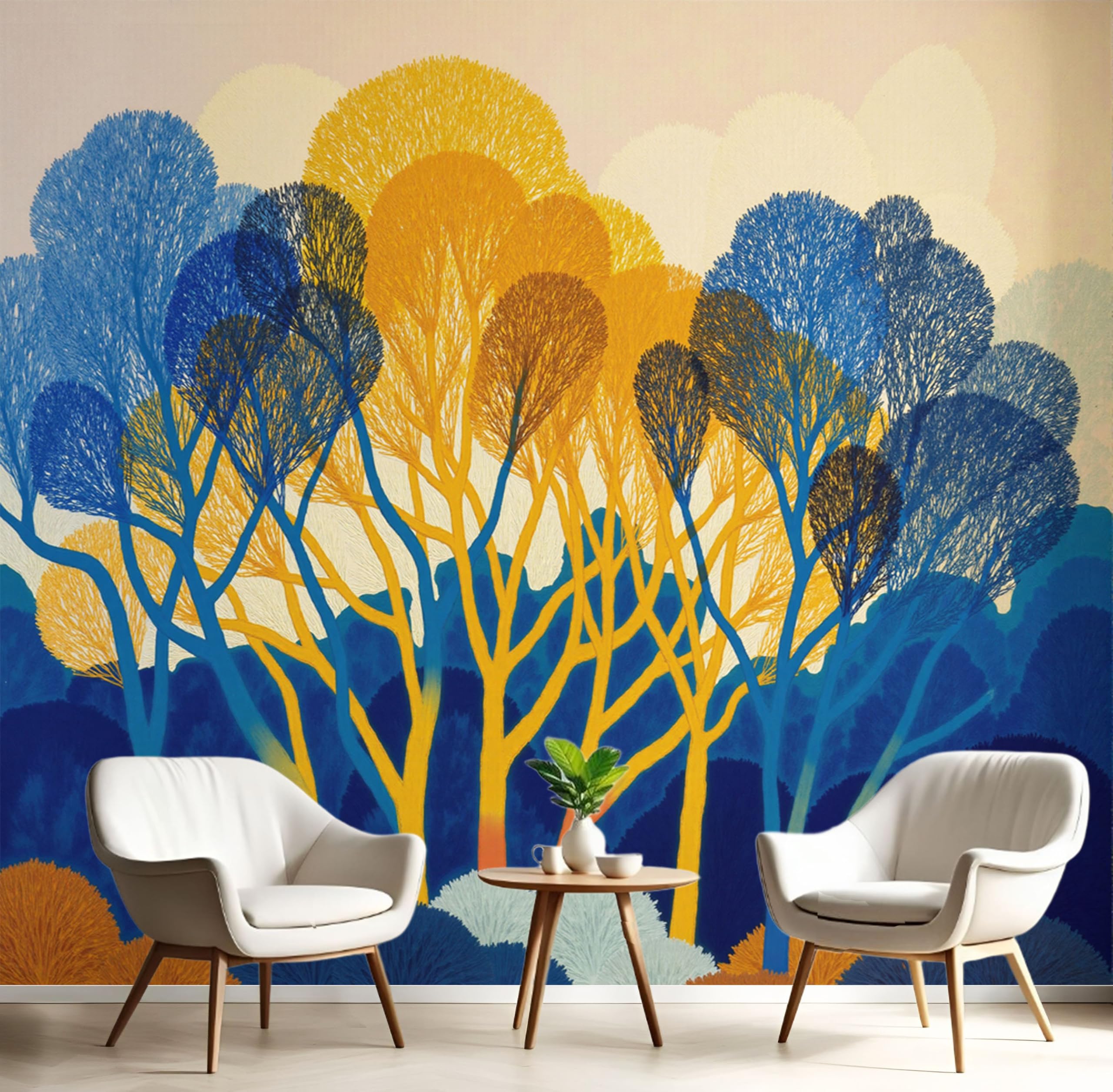 Papier Peint 3D Paysage Forestier Abstrait Grand Format Mural 400x280