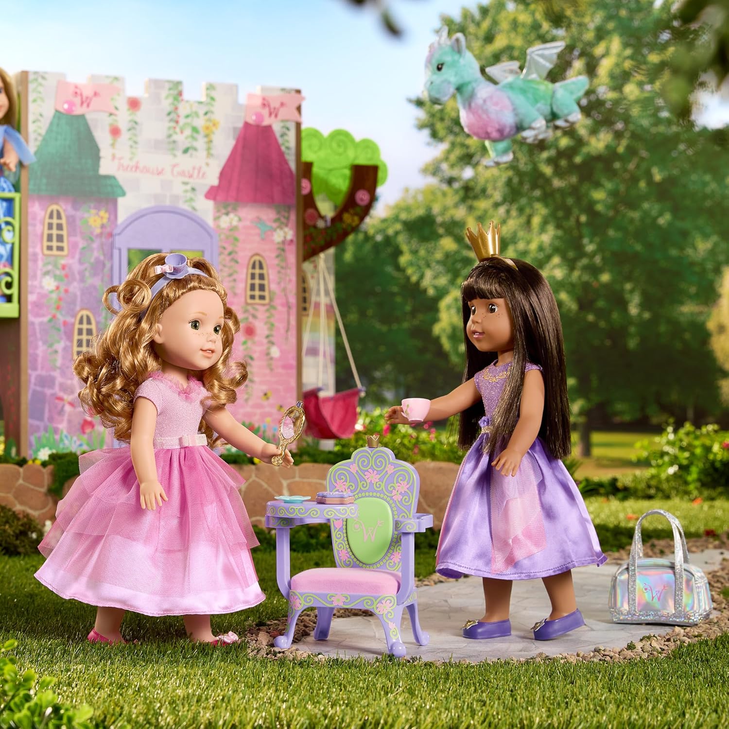 American Girl WellieWishers 14.5-inch Doll Ready to Be Royal Desk Playset with an Armrest that Swivels, For Ages 4+
