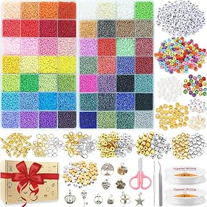Kit 6000 Perline Per Braccialetti Fai Da Te - 24 Colori, 6mm, Con Ciondoli E Lettere - Per Creare Gioielli Con Bambini E Adulti