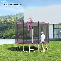 SONGMICS Trambulin Szélvédő Takaró 305 cm Rózsaszín - UV Álló Rugóvédő Biztonsági Matrac Kerek Trambulinhoz PVC Habszivacs 2