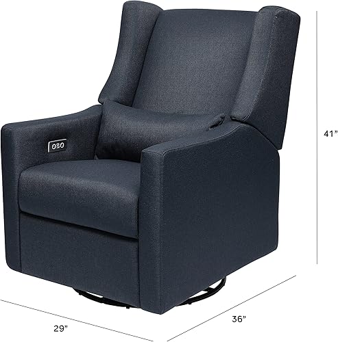 Miniatura 33 de Babyletto Kiwi, reclinable eléctrico y deslizador giratorio con puerto USB en tela de rendimiento de playa, repelente al agua y resistente a