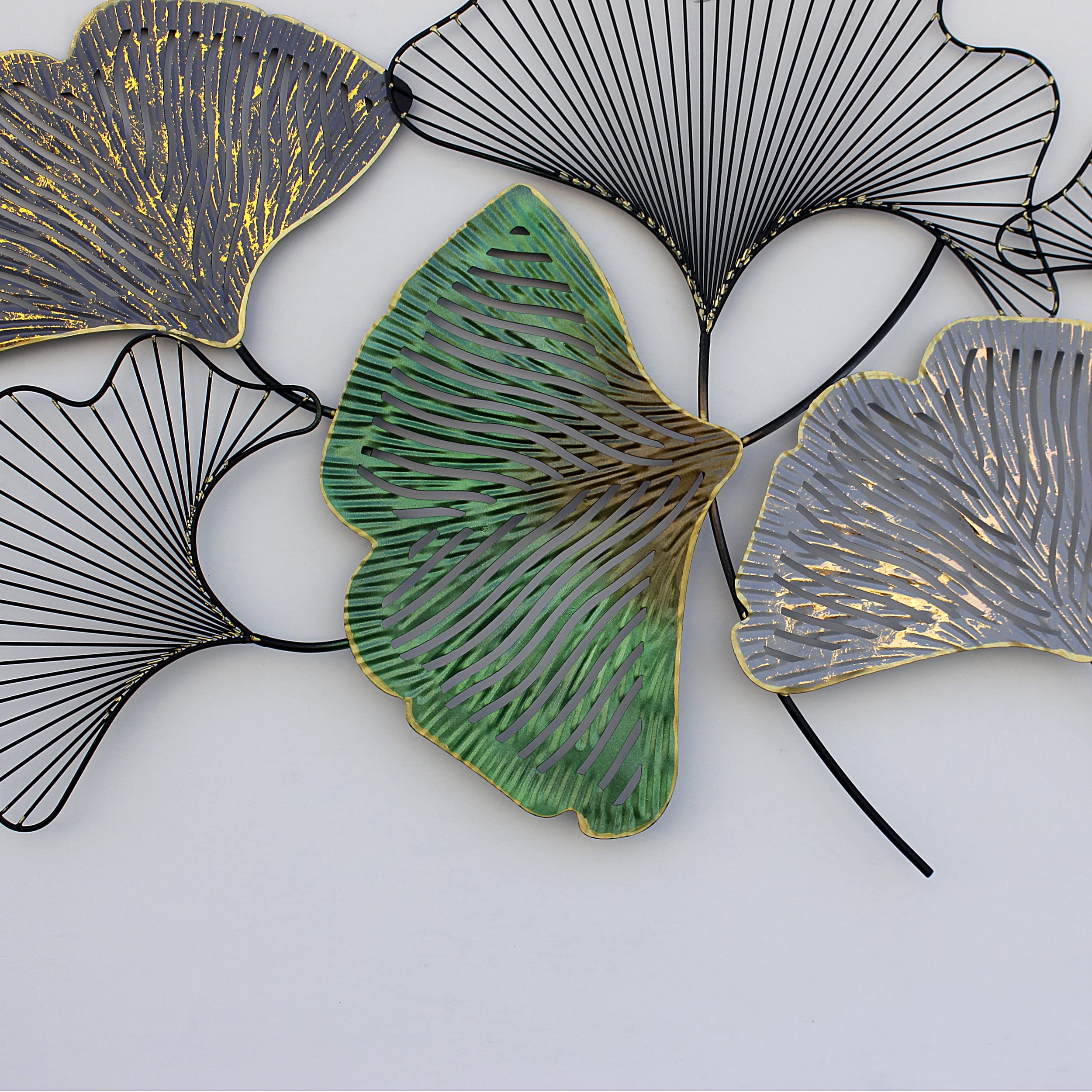 Craftter Leafs Multi Color Metal Wall Art Sculpture and Hanging Decor for Living Room Home and Office 2