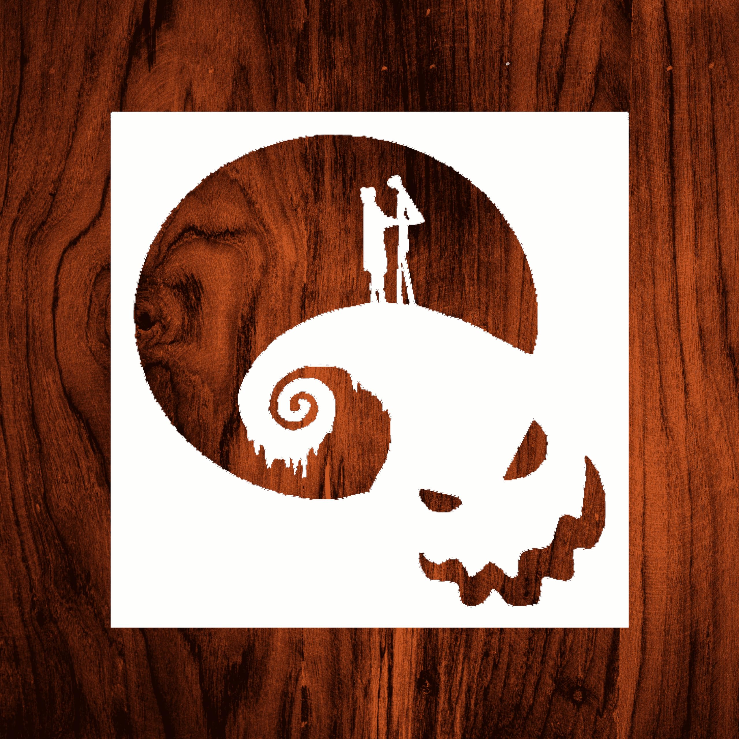 Reusable Nightmare 5.5x5.5" Stencil - Jack and Sally Character Design - for Wall Art, Furniture, Fabric, and DIY Decor Projects