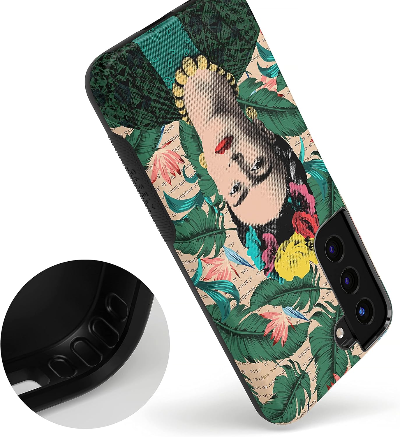 Casely Galaxy S22 Plus Case | Find Your Muse | Frida Kahlo Portrait | Bold Protective Design