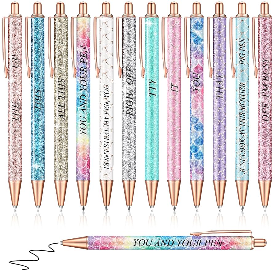 5x Rude Pens For Adults Ballpoint Novelty Stationery Funny Work Profanity P2 EBa