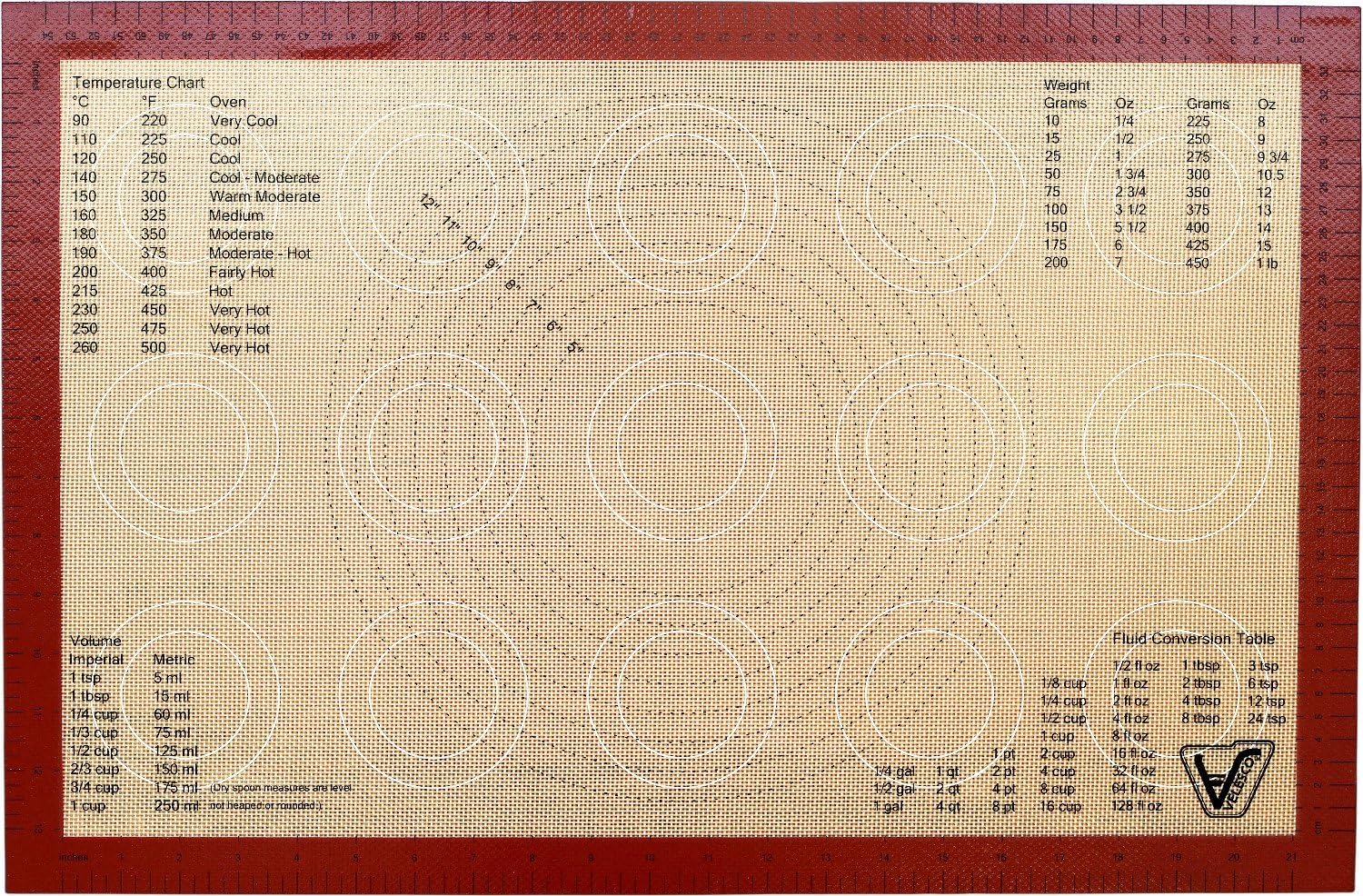 Silicone Baking Mat Large Size Sheet (Thick & Large 15" X 23") Non Stick Silicon Liner For Large Bake Pans & Trays Rolling, Macaron/Pastry/Cookie/Bun/Bread Making