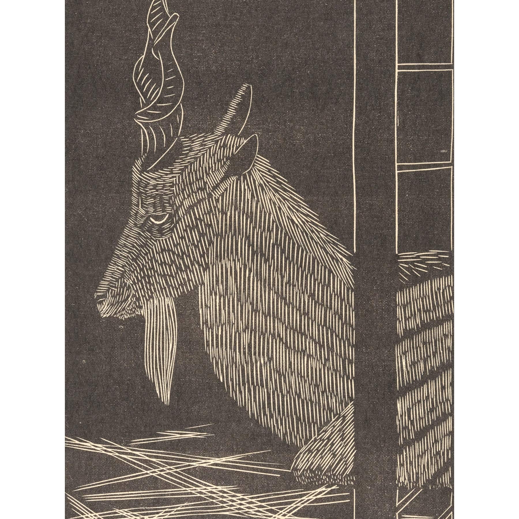 Artery8 Samuel Jessurun Mesquita Markhor Goat Deer Cage Premium Wall Art Canvas Print 18X24 Inch