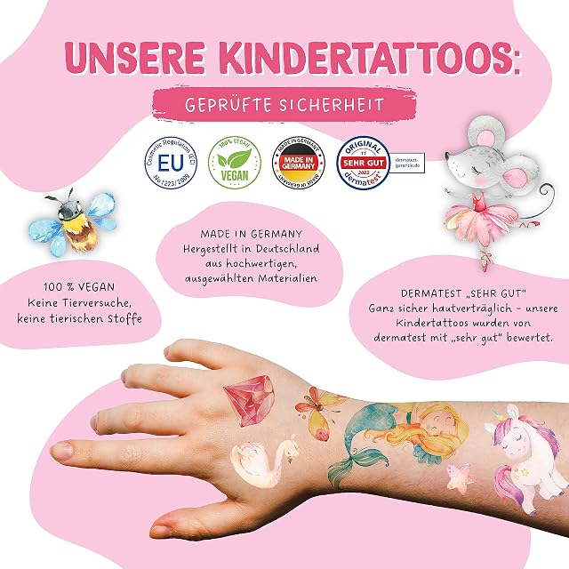 Foto 3 de 7 de 100 Tatuajes para pegar - tatuajes infantiles con animales del bosque, unicornios, sirenas, princesas y otros…