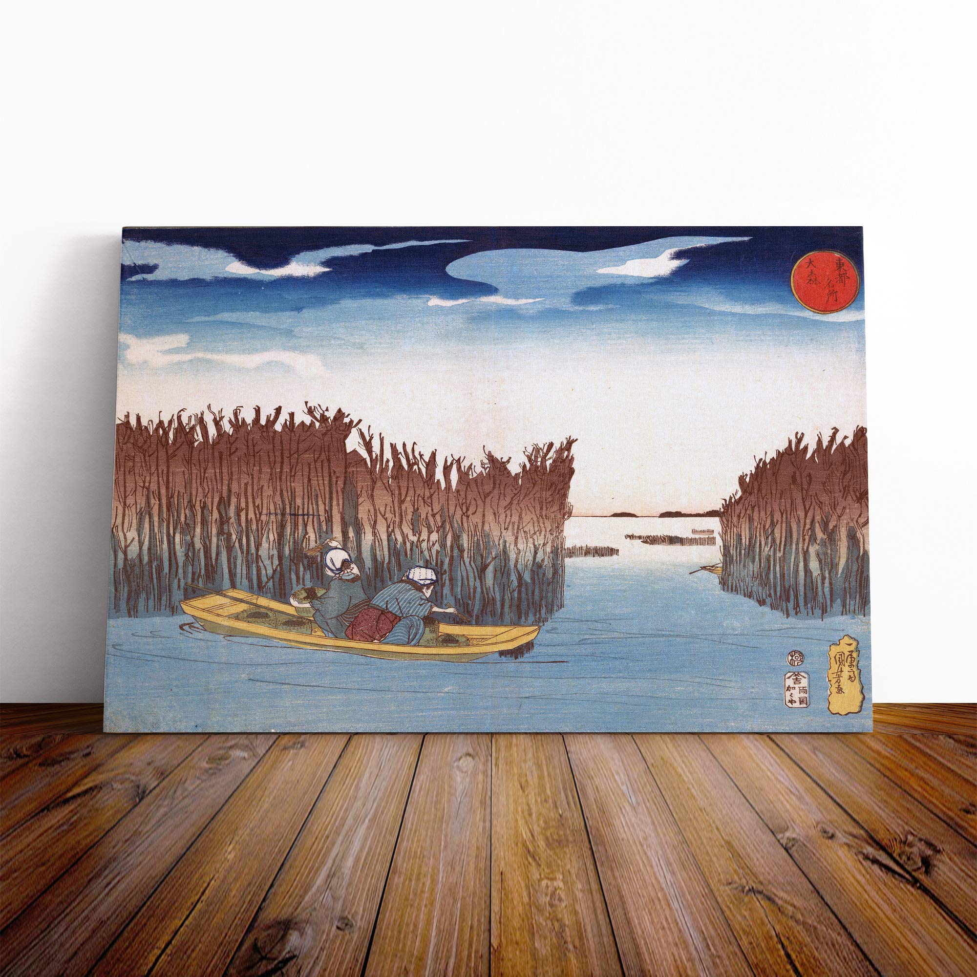 Hiroshige Japanese Oriental (26) Canvas Print | Gallery Wrapped 30mm Frame Wall Art | 24x16 inches | Ready to Hang | Asian Picture | Living Room Bedroom Lounge Office