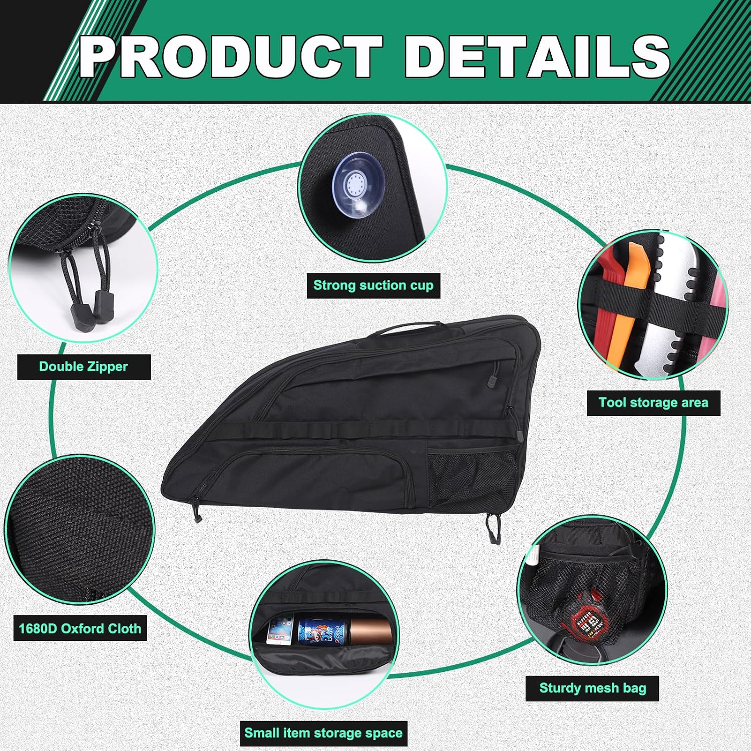 Car Rear Side Trunk Organizer Compatible with Honda Pilot 2016-2022 Car Trunk Window Storage Bag Interior Storage Accessories (Left)