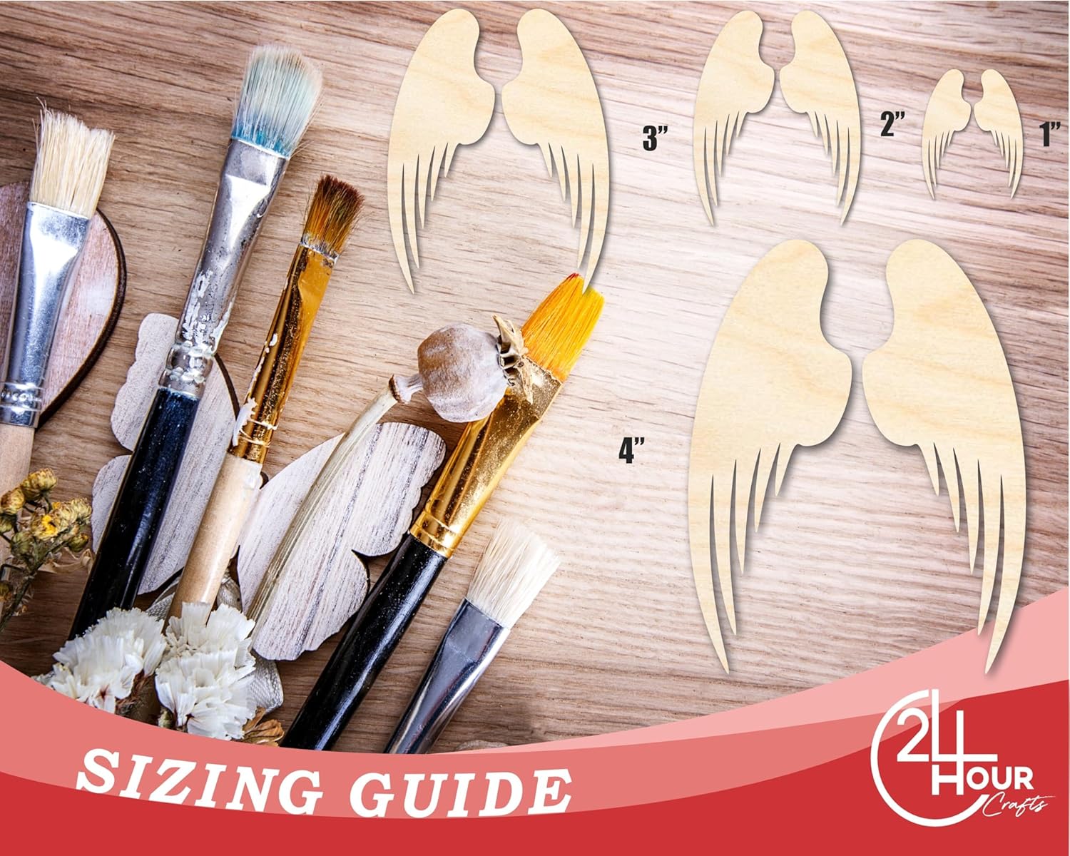 Unfinished Wood Angel Wings | 2 Wings | DIY Angel Craft | Up to 36" 18" / 3/4"